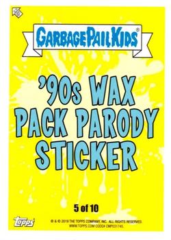2019 Topps Garbage Pail Kids We Hate the '90s - '90s Wax Pack Parodies #5 Trash Can Trolls Back