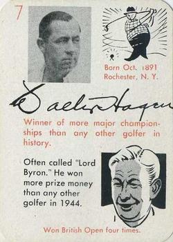 1945 Leister Autographs Card Game #7 Walter Hagen Front