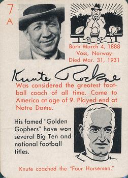 1945 Leister Autographs Card Game #7A Knute Rockne Front