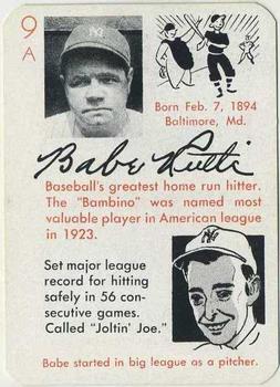 1945 Leister Autographs Card Game #9A Babe Ruth Front