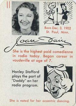 1945 Leister Autographs Card Game #11 Joan Davis Front
