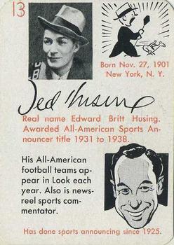 1945 Leister Autographs Card Game #13 Ted Husing Front