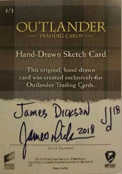 2019 Cryptozoic Outlander Season 3 - Sketch Artists #NNO James Dickson Back