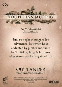 2019 Cryptozoic Outlander Season 3 - Characters Gold Fraser Crest #C7 Young Ian Murray Back
