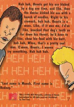 1995 Fleer Ultra MTV Animation #7 Rabies Scare Back