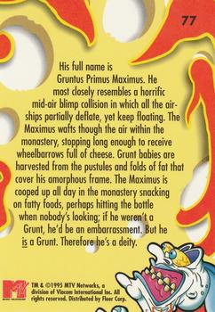1995 Fleer Ultra MTV Animation #77 Gurntus Maximus Back