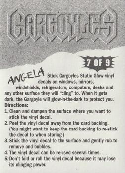 1996 Fleer/SkyBox Gargoyles Series 2 - Static Glow Decals #7 Angela Back