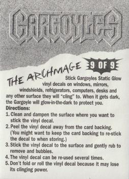 1996 Fleer/SkyBox Gargoyles Series 2 - Static Glow Decals #9 The Archmage Back