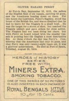 1911 American Tobacco Company Heroes of History / Men of History (T68) - Royal Bengals, Factory No. 17 #NNO Oliver Hazard Perry Back
