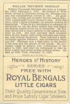 1911 American Tobacco Company Heroes of History / Men of History (T68) - Royal Bengals, Factory No. 17 #NNO Gen. Wm. T. Sherman Back