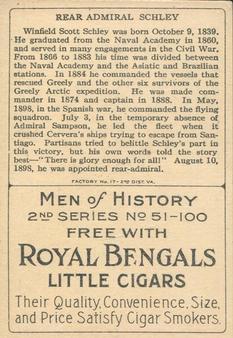 1911 American Tobacco Company Heroes of History / Men of History (T68) - Royal Bengals, Factory No. 17 #NNO Rear Admiral W.S. Schley Back