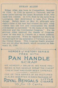 1911 American Tobacco Company Heroes of History / Men of History (T68) - Pan Handle Scrap #NNO Ethan Allen Back
