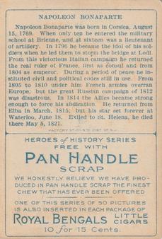 1911 American Tobacco Company Heroes of History / Men of History (T68) - Pan Handle Scrap #NNO Napoleon Bonaparte Back