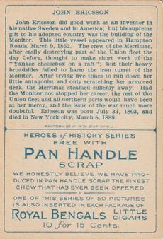 1911 American Tobacco Company Heroes of History / Men of History (T68) - Pan Handle Scrap #NNO Capt. John Ericsson Back