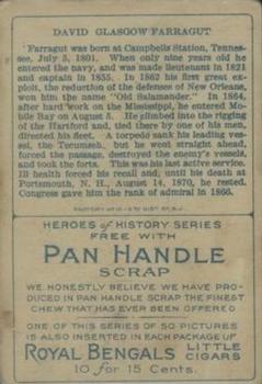 1911 American Tobacco Company Heroes of History / Men of History (T68) - Pan Handle Scrap #NNO Admiral Farragut Back