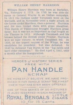 1911 American Tobacco Company Heroes of History / Men of History (T68) - Pan Handle Scrap #NNO W. H. Harrison Back