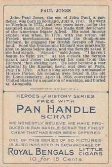 1911 American Tobacco Company Heroes of History / Men of History (T68) - Pan Handle Scrap #NNO Paul Jones Back