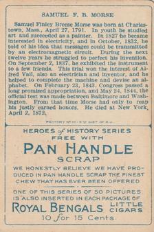 1911 American Tobacco Company Heroes of History / Men of History (T68) - Pan Handle Scrap #NNO Samuel F. B. Morse Back