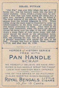 1911 American Tobacco Company Heroes of History / Men of History (T68) - Pan Handle Scrap #NNO Gen. Israel Putnam Back