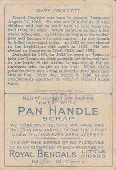 1911 American Tobacco Company Heroes of History / Men of History (T68) - Pan Handle Scrap #NNO Hon. David Crockett Back
