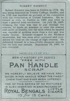 1911 American Tobacco Company Heroes of History / Men of History (T68) - Pan Handle Scrap #NNO Robert Emmett Back