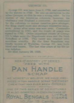 1911 American Tobacco Company Heroes of History / Men of History (T68) - Pan Handle Scrap #NNO King George III of England Back