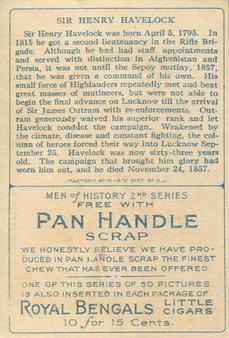 1911 American Tobacco Company Heroes of History / Men of History (T68) - Pan Handle Scrap #NNO General Havelock Back