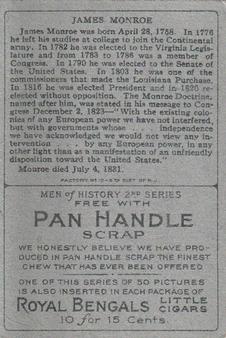 1911 American Tobacco Company Heroes of History / Men of History (T68) - Pan Handle Scrap #NNO President James Monroe Back