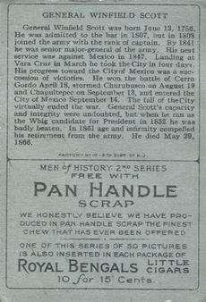 1911 American Tobacco Company Heroes of History / Men of History (T68) - Pan Handle Scrap #NNO Gen. Winfield Scott Back