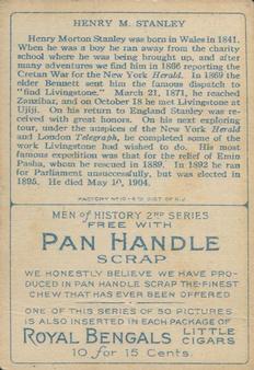 1911 American Tobacco Company Heroes of History / Men of History (T68) - Pan Handle Scrap #NNO Hon. Henry M. Stanley Back