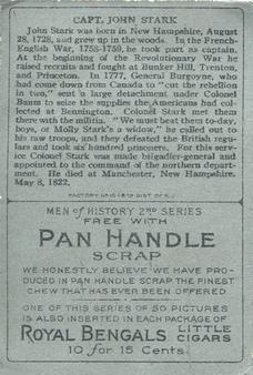 1911 American Tobacco Company Heroes of History / Men of History (T68) - Pan Handle Scrap #NNO Capt. John Stark Back