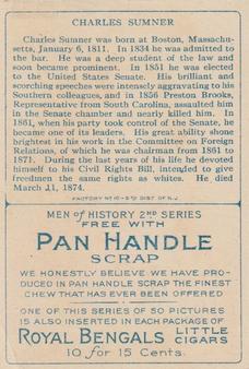 1911 American Tobacco Company Heroes of History / Men of History (T68) - Pan Handle Scrap #NNO Hon. Chas. Sumner Back