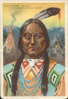1911 American Tobacco Company Heroes of History / Men of History (T68) - Natural Leaf Scrap #NNO Sitting Bull Front