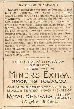 1911 American Tobacco Company Heroes of History / Men of History (T68) - Miners Extra #NNO Napoleon Bonaparte Back