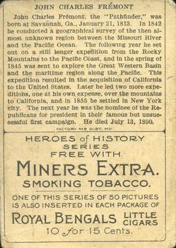 1911 American Tobacco Company Heroes of History / Men of History (T68) - Miners Extra #NNO Gen. John C. Fremont Back