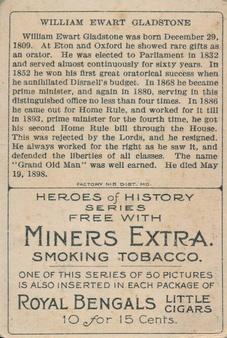 1911 American Tobacco Company Heroes of History / Men of History (T68) - Miners Extra #NNO William E. Gladstone Back