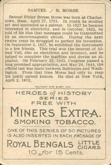 1911 American Tobacco Company Heroes of History / Men of History (T68) - Miners Extra #NNO Samuel F. B. Morse Back