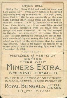 1911 American Tobacco Company Heroes of History / Men of History (T68) - Miners Extra #NNO Sitting Bull Back