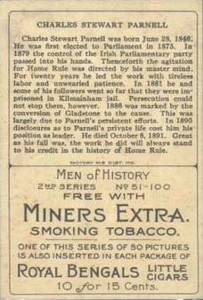 1911 American Tobacco Company Heroes of History / Men of History (T68) - Miners Extra #NNO Hon. Chas. Stewart Parnell Back