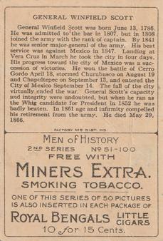 1911 American Tobacco Company Heroes of History / Men of History (T68) - Miners Extra #NNO Gen. Winfield Scott Back