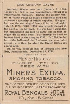 1911 American Tobacco Company Heroes of History / Men of History (T68) - Miners Extra #NNO Gen. Anthony Wayne Back