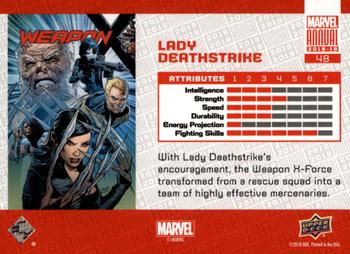 2018-19 Upper Deck Marvel Annual - Blue #48 Lady Deathstrike Back