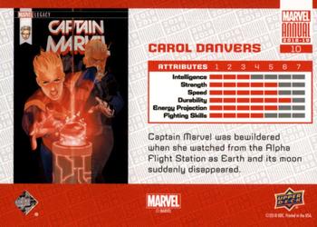 2018-19 Upper Deck Marvel Annual - Purple #10 Carol Danvers Back