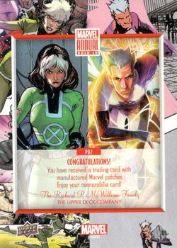 2018-19 Upper Deck Marvel Annual - Manufactured Patch Dual #PD2 Rogue / Quicksilver Back