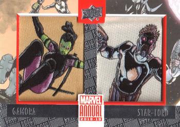 2018-19 Upper Deck Marvel Annual - Manufactured Patch Dual #PD19 Gamora / Star Lord Front