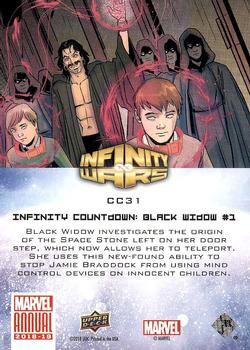 2018-19 Upper Deck Marvel Annual - Infinity Wars Comic Covers #CC31 Infinity Countdown: Black Widow #1 Back