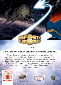 2018-19 Upper Deck Marvel Annual - Infinity Wars Comic Covers #CC32 Infinity Countdown: Champions #1 Back