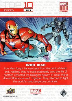 2018-19 Upper Deck Marvel Annual - Top 10 Heroes #TH3 Iron Man Back