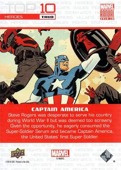 2018-19 Upper Deck Marvel Annual - Top 10 Heroes #TH10 Captain America Back