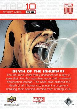 2018-19 Upper Deck Marvel Annual - Top 10 Story Arcs #TS10 Death Of The Inhumans Back